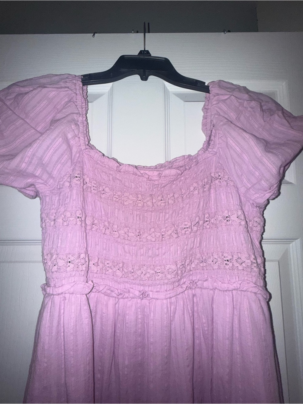 Pink Puff Sleeve Babydoll Dress | Cottagecore Smocked Mini Dress | Boho| P2P=15 - Picture 2 of 3